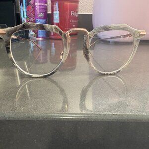 Valley eyeglass frame, Australian brand. Gray with gold.